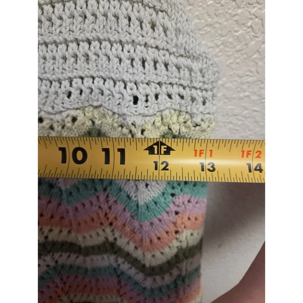 Zara Crochet Tank Top Pastel Chevron Sleeveless‎ Casual Summer Knit Size 11-12